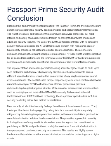 security audit conclusion