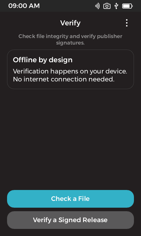 Verify home screen